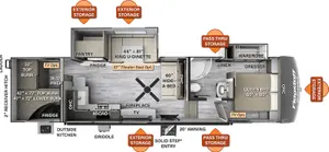 Floorplan of RV model 529BH