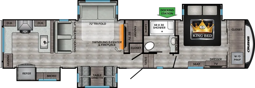 Floorplan of RV model CR3601GK