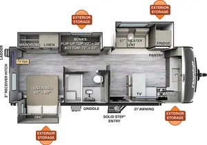 Floorplan of RV model 826BHS