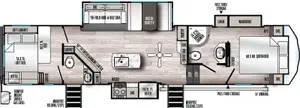 Floorplan of RV model 3440BH-DSO