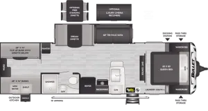 Floorplan of RV model 287QBS