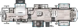 Floorplan of RV model 391FLRB