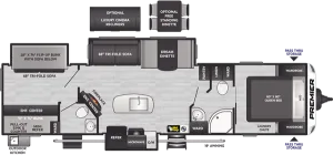 Floorplan of RV model 33BKPR