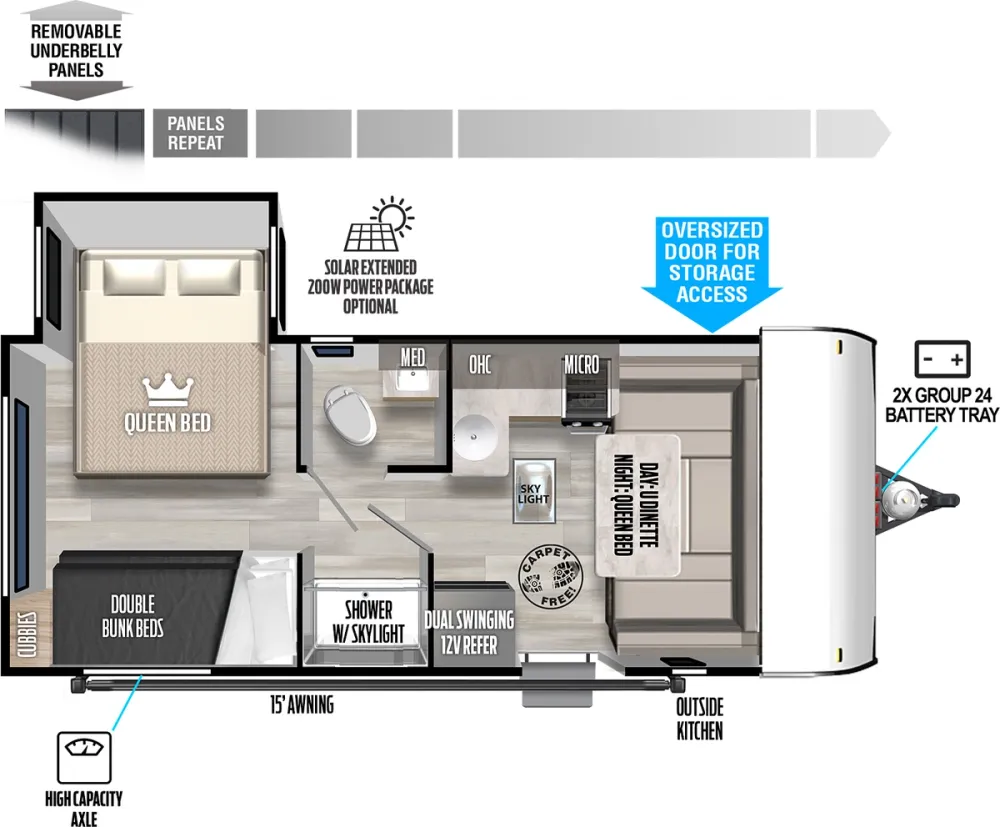 Floorplan of RV model 176QBHK