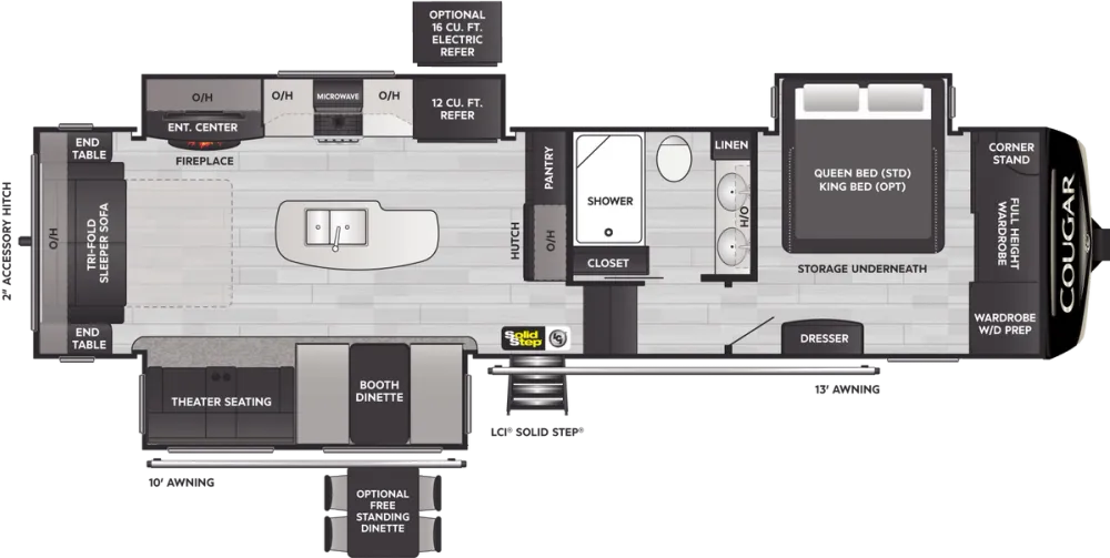 Floorplan of RV model 316RLS