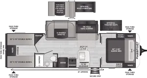 Floorplan of RV model 282QB