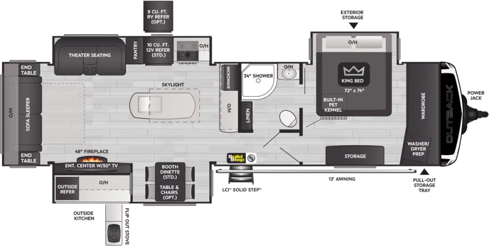 Floorplan of RV model 330RL