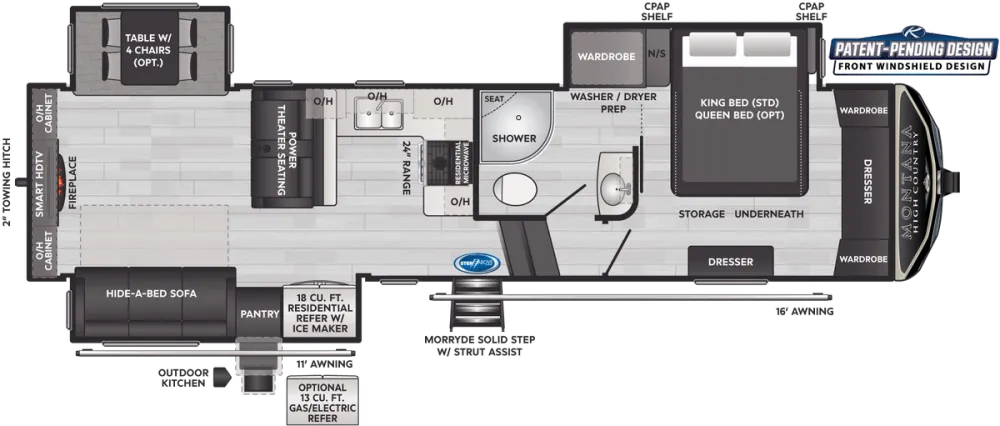 Floorplan of RV model 311RD