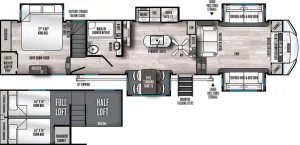 Floorplan of RV model 3990FL