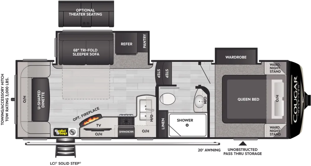 Floorplan of RV model 24RDS