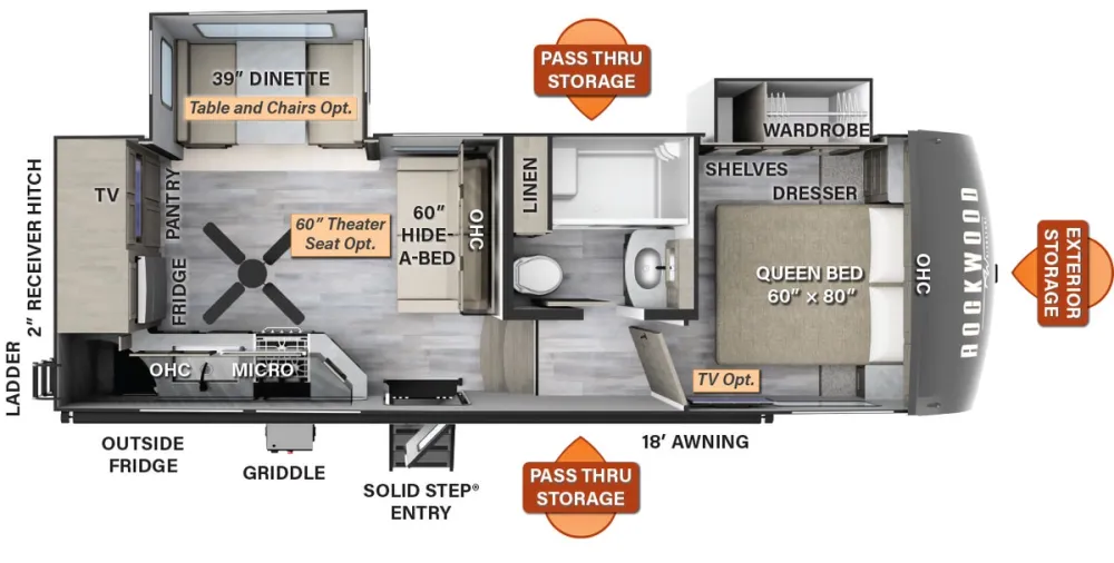 Floorplan of RV model 2445WS