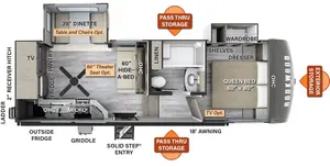 Floorplan of RV model 2445WS