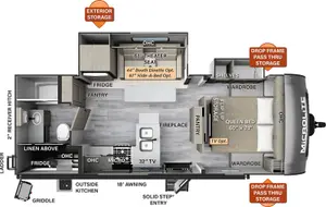 Floorplan of RV model 25BSDS