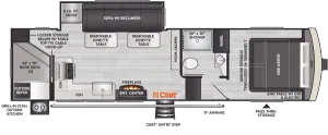 Floorplan of RV model 3370BH