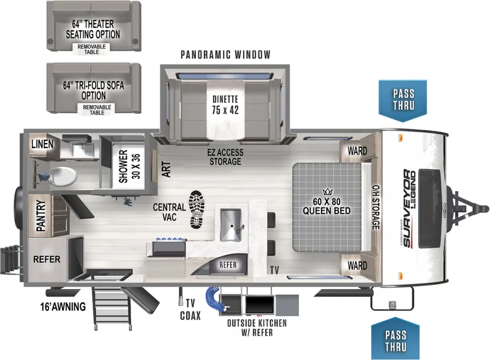 Floorplan of RV model 202RBLE