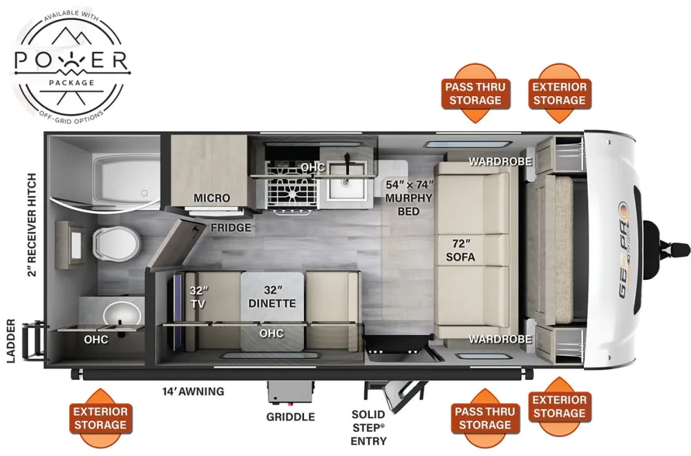 Floorplan of RV model G19FD