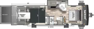 Floorplan of RV model 29XLRE