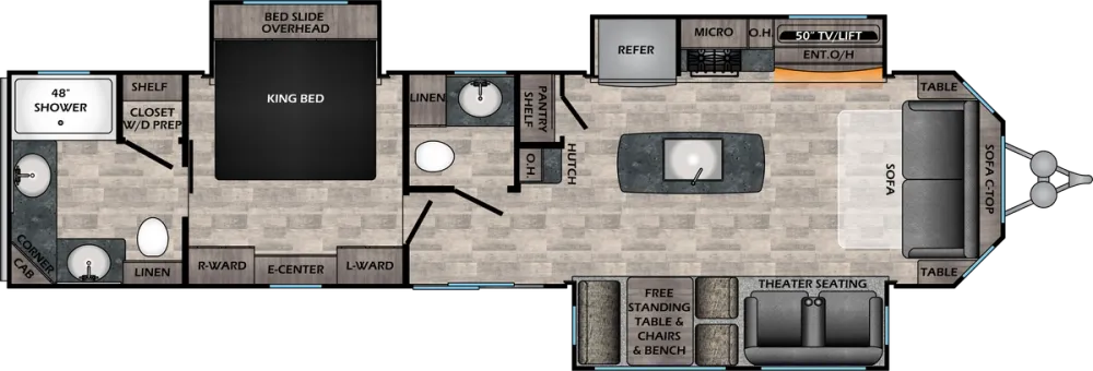 Floorplan of RV model HP372FDB