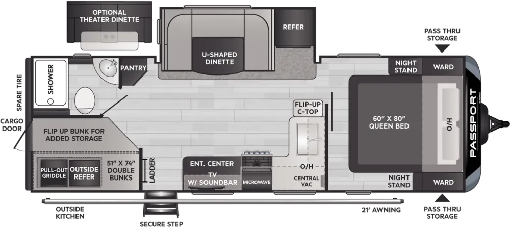 Floorplan of RV model 2401BH