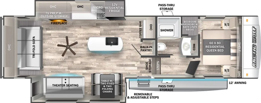 Floorplan of RV model 291RL