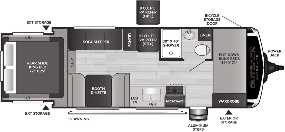 Floorplan of RV model 210URS