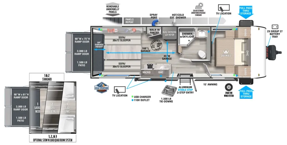 Floorplan of RV model 210RTK