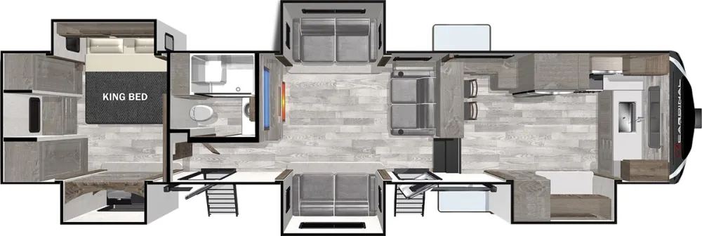 Floorplan of RV model 403FKLE