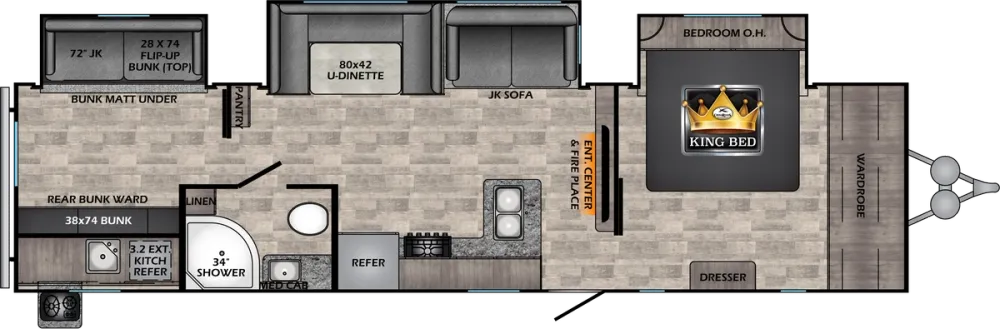 Floorplan of RV model VL34BH