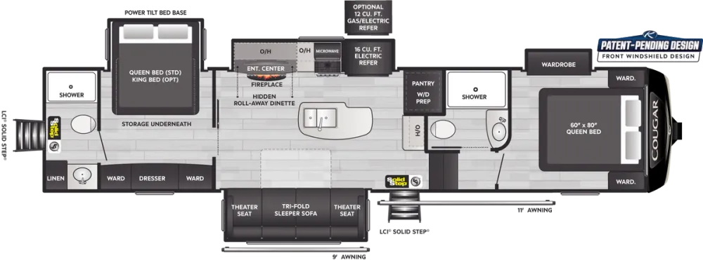 Floorplan of RV model 350DMS