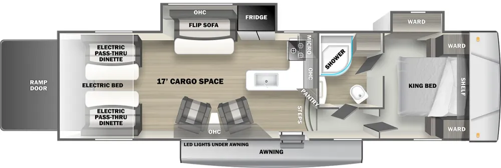 Floorplan of RV model 32FWGDX