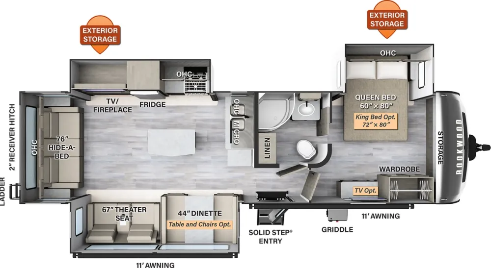 Floorplan of RV model 2906BS