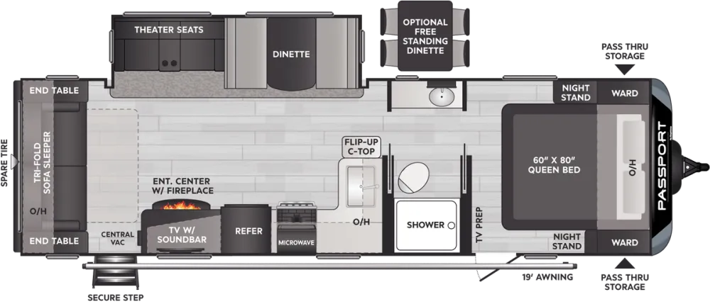 Floorplan of RV model 2700RL