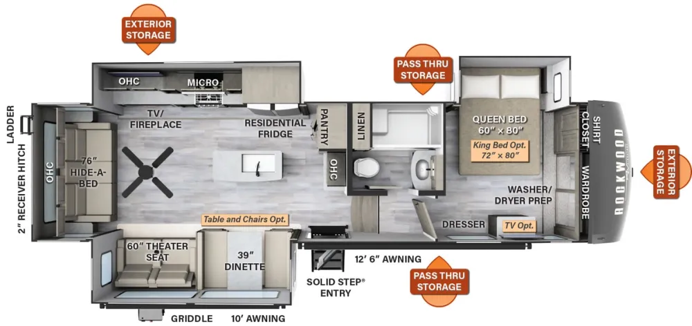 Floorplan of RV model 8294BS