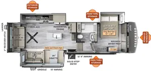 Floorplan of RV model 8294BS