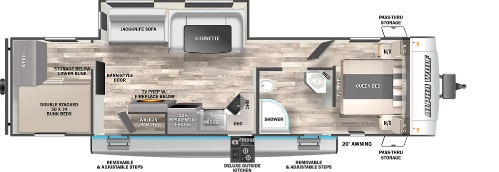 Floorplan of RV model 30RDB-L