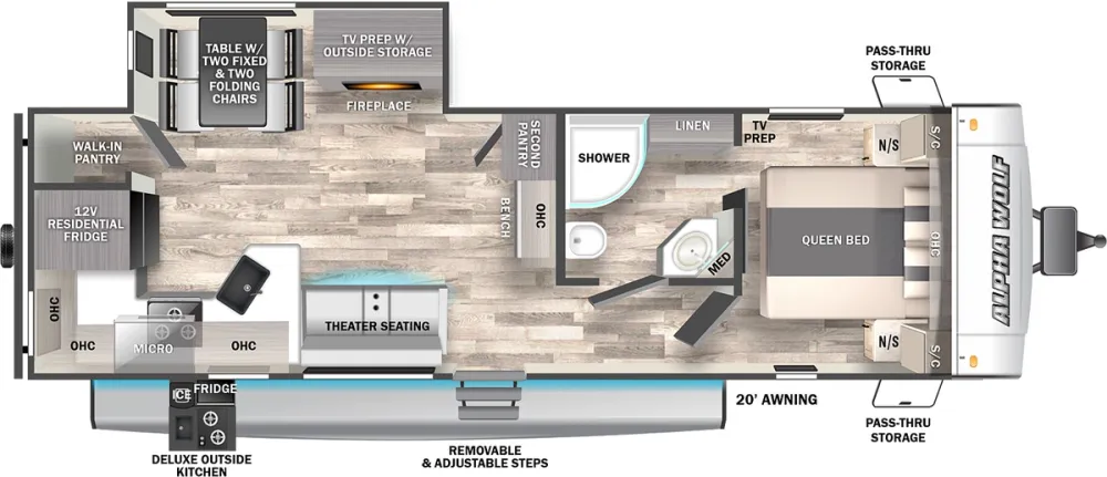 Floorplan of RV model 26RK-L