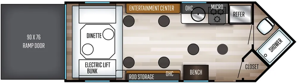 Floorplan of RV model 17TH