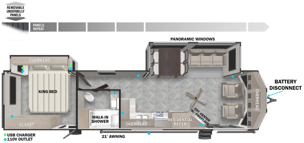 Floorplan of RV model 353FLFB