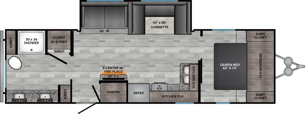 Floorplan of RV model ZR280RB