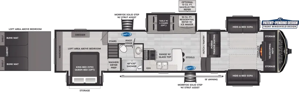 Floorplan of RV model 377FL