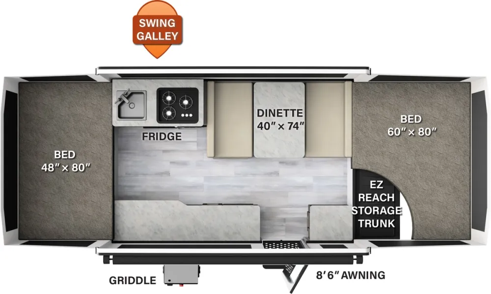 Floorplan of RV model 1940F