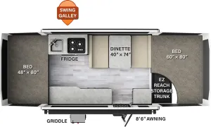 Floorplan of RV model 1940F