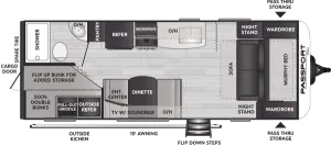 Floorplan of RV model 219BHWE