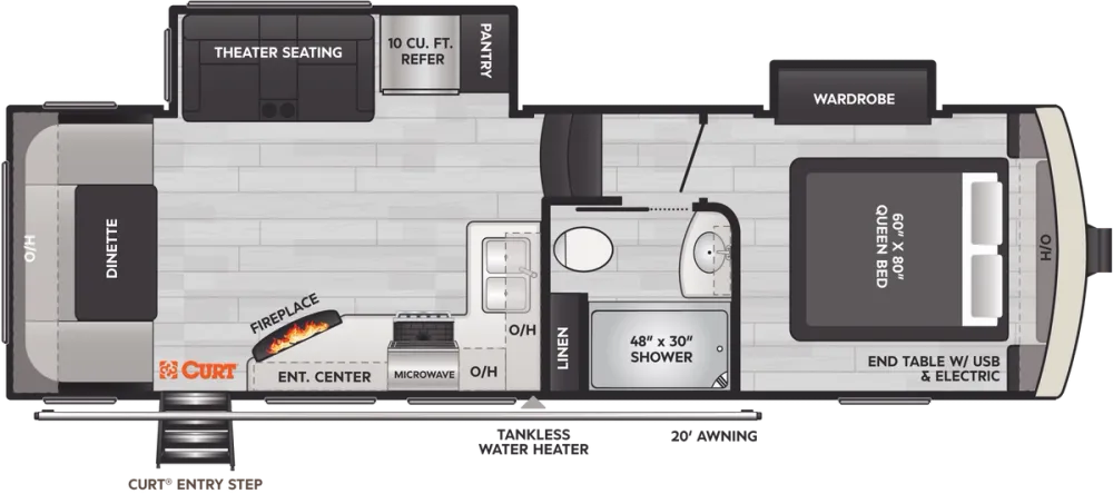 Floorplan of RV model 293SLRD