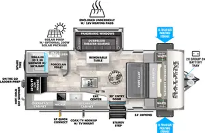 Floorplan of RV model 17RBHL