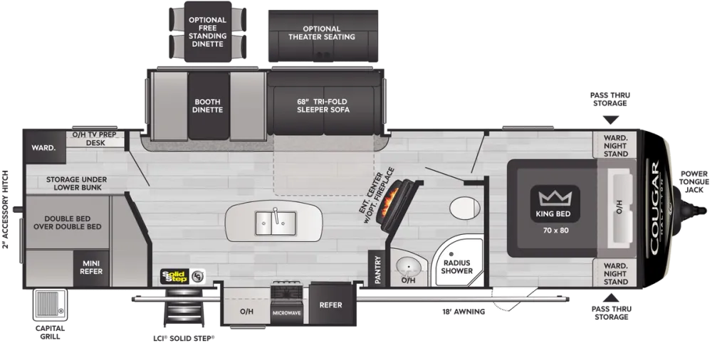 Floorplan of RV model 31BHKWE