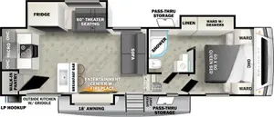 Floorplan of RV model 271ML