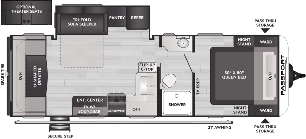 Floorplan of RV model 252RD