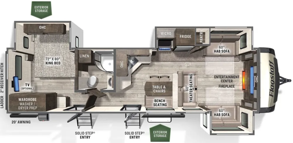 Floorplan of RV model 832FLSB