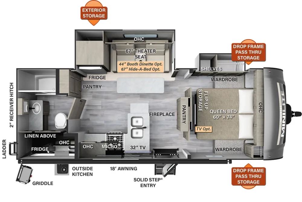 Floorplan of RV model 2513S